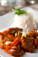 Hühnchencurry und Reis