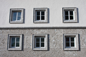 The windows of a residential building