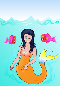 Mermaid and two fishes