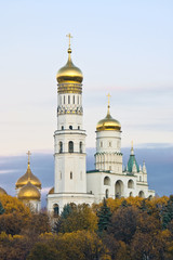 Fototapeta na wymiar The Ivan the Great Bell Tower in Moscow Kremlin at dawn