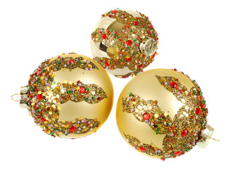 Gold christmas Decoration on thesparkle background