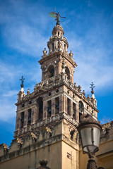 Fototapeta na wymiar Seville in Andalusia, Spain. Giralda tower of famous cathedral