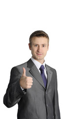Businessman with thumb up