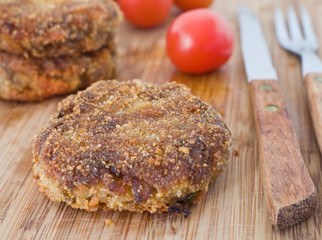 Meatballs on breadboard.