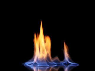 beautiful fire on a black background