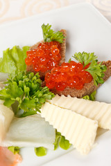 appetizer with smoked salmon