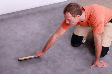 Man renovating the floor