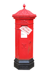 Christmas letter posted in a Victorian postbox