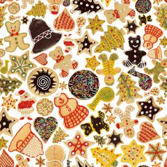 Seamless Christmas cookie background