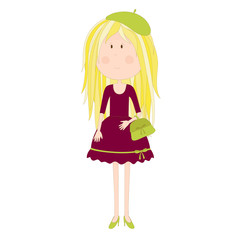 Hand drawn funny girl