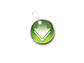 A 3d Silver Disk With Green Download Arrow