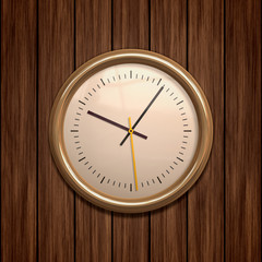 clock on wood