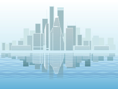 Modern city district vector illustration