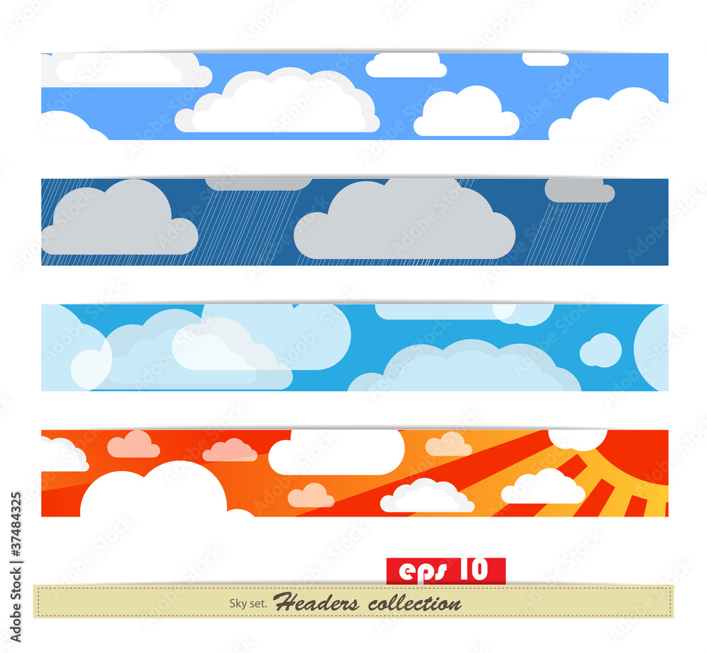 Poster Set of different colorful headers