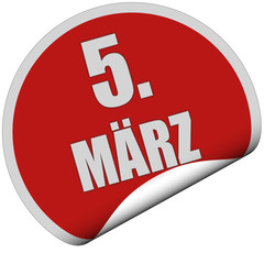 Sticker rot rund curl unten 5. MÄRZ