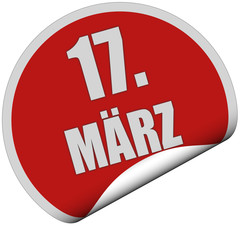 Sticker rot rund curl unten 17. MÄRZ