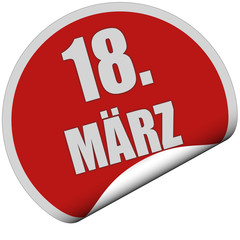 Sticker rot rund curl unten 18. MÄRZ