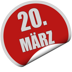 Sticker rot rund curl unten 20. MÄRZ