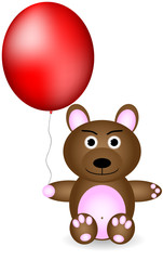 Bear with red balloon