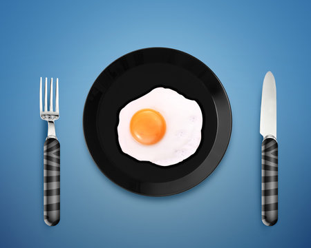 fried egg on a Plate