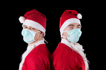 Two santa claus