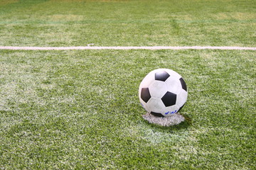 football in soccer field