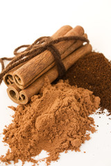 cinnamon, coffee and cacao