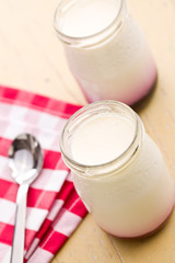 yogurt in glass jar