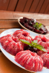 jelly on white plate