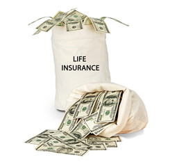 Bag with life insurance