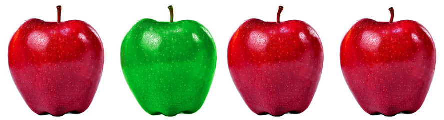 Group of Red and Green Apples
