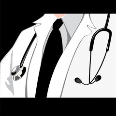 Medical doctor with stethoscope. Vector illustration