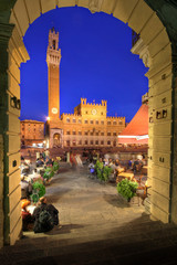 Piazza del Campo and Palazzo Publico, Siena, Italy - obrazy, fototapety, plakaty