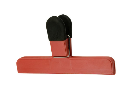 extra large red clamp on a white background