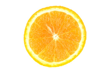 Slice of orange isolated on white