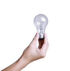 Light bulb in hand