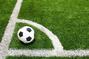 football in soccer field