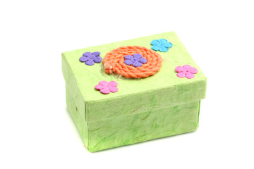 Green Gift box isolated in white background