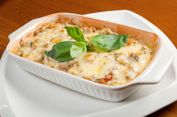Lasagna with beef .Italian cuisine