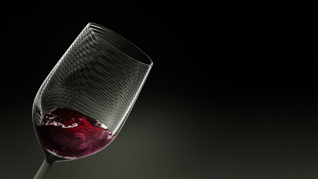 3D Glass of Red Wine