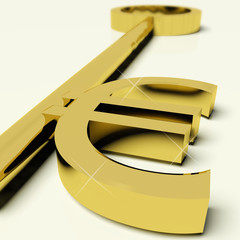 Key With Euro Sign As Symbol For Money Or Wealth