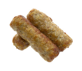 Three cooked sausages