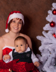 mère noël et son fils