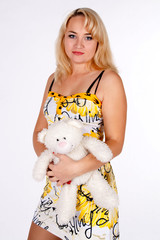 woman, white background, emotions