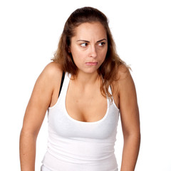 Fototapeta premium woman, white background, emotions