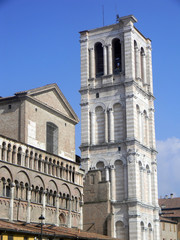 Fototapeta na wymiar Bell Tower of the Cathedral of Ferrara