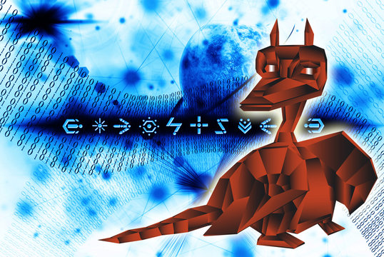 Fantastic dragon-symbol 2012 New Years.