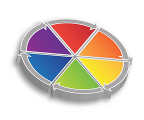 Fototapeta premium Six Step Process Flow