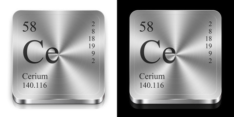 Cerium, two metal web buttons