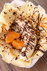 crepe, banana and chocolate